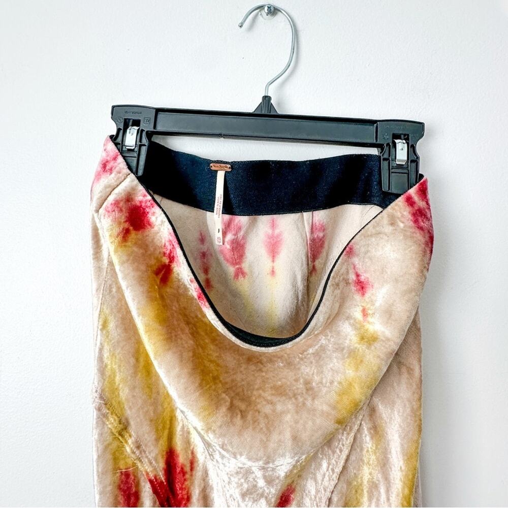 Free People Serious Swagger Midi Skirt XS Velvet Tie Dye - Picture 4 of 6